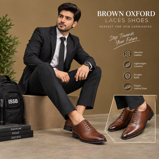 Brown Oxford Lace-Up Formal Shoes