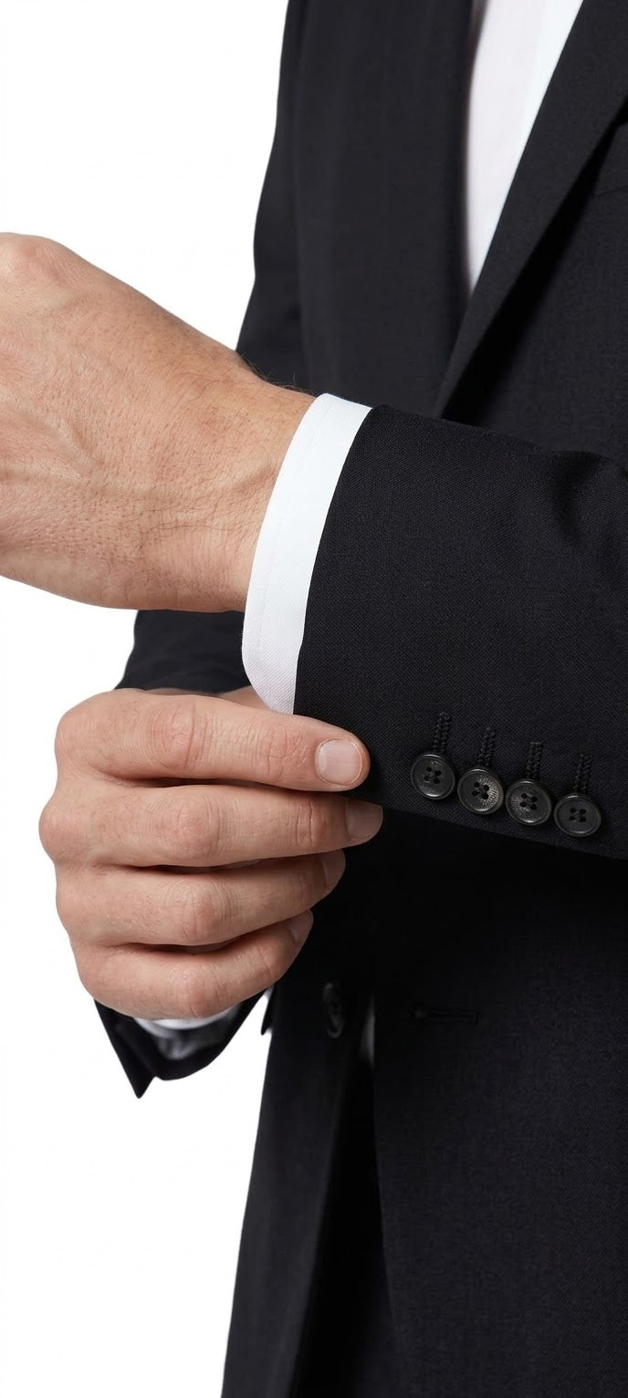 Classic Jet Black Slim-Fit 3-Piece suit.