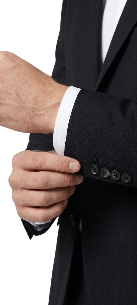 Classic Jet Black Slim-Fit 3-Piece suit.