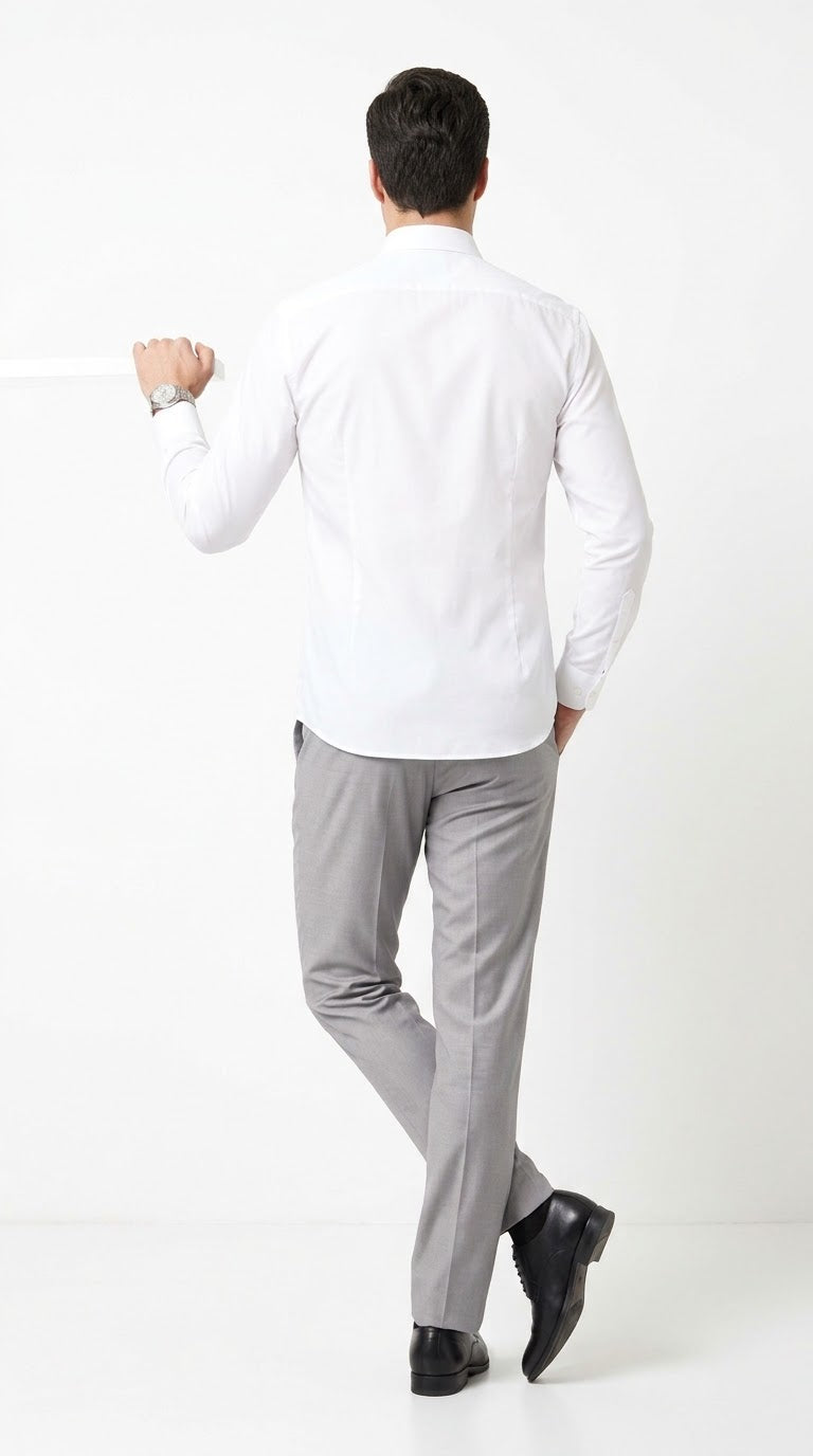 Classic Silver-Grey Slim-Fit Three-Piece Suit