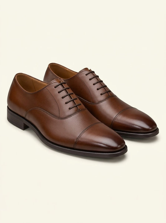 Brown Oxford Lace-Up Formal Shoes
