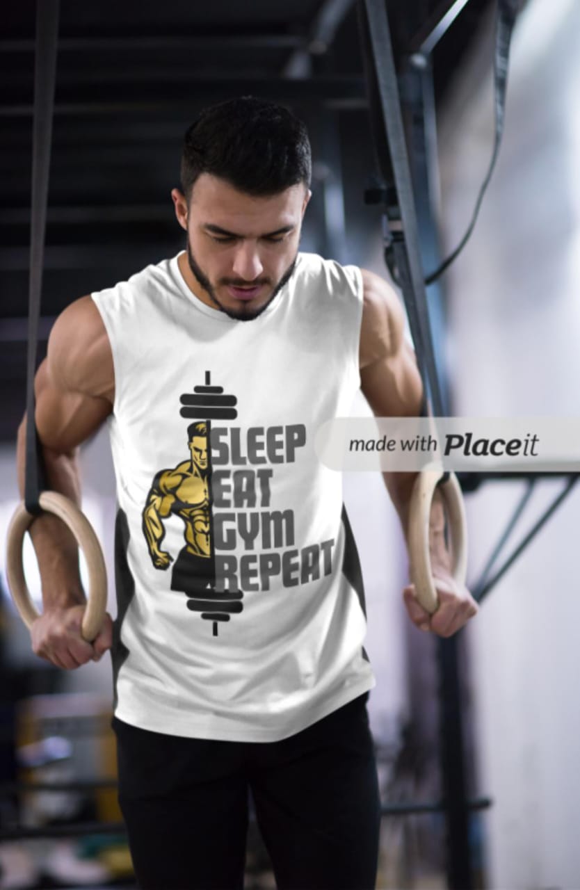 SLEEP EAT GYM REPEAT ,  Men's Sleeveless T-Shirt