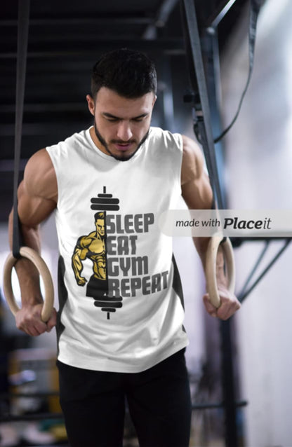 SLEEP EAT GYM REPEAT ,  Men's Sleeveless T-Shirt