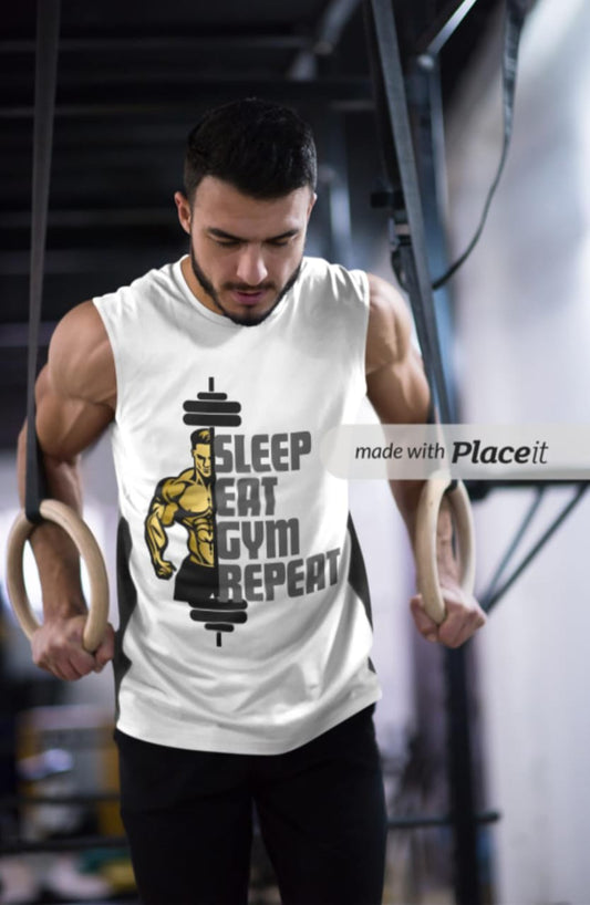 SLEEP EAT GYM REPEAT ,  Men's Sleeveless T-Shirt