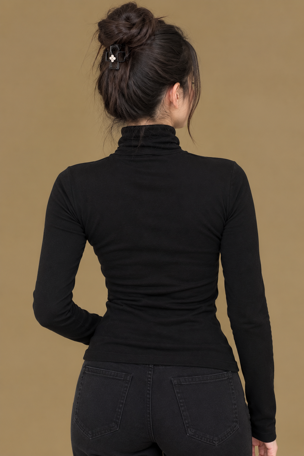 Women’s Premium Black High-Neck Hineck