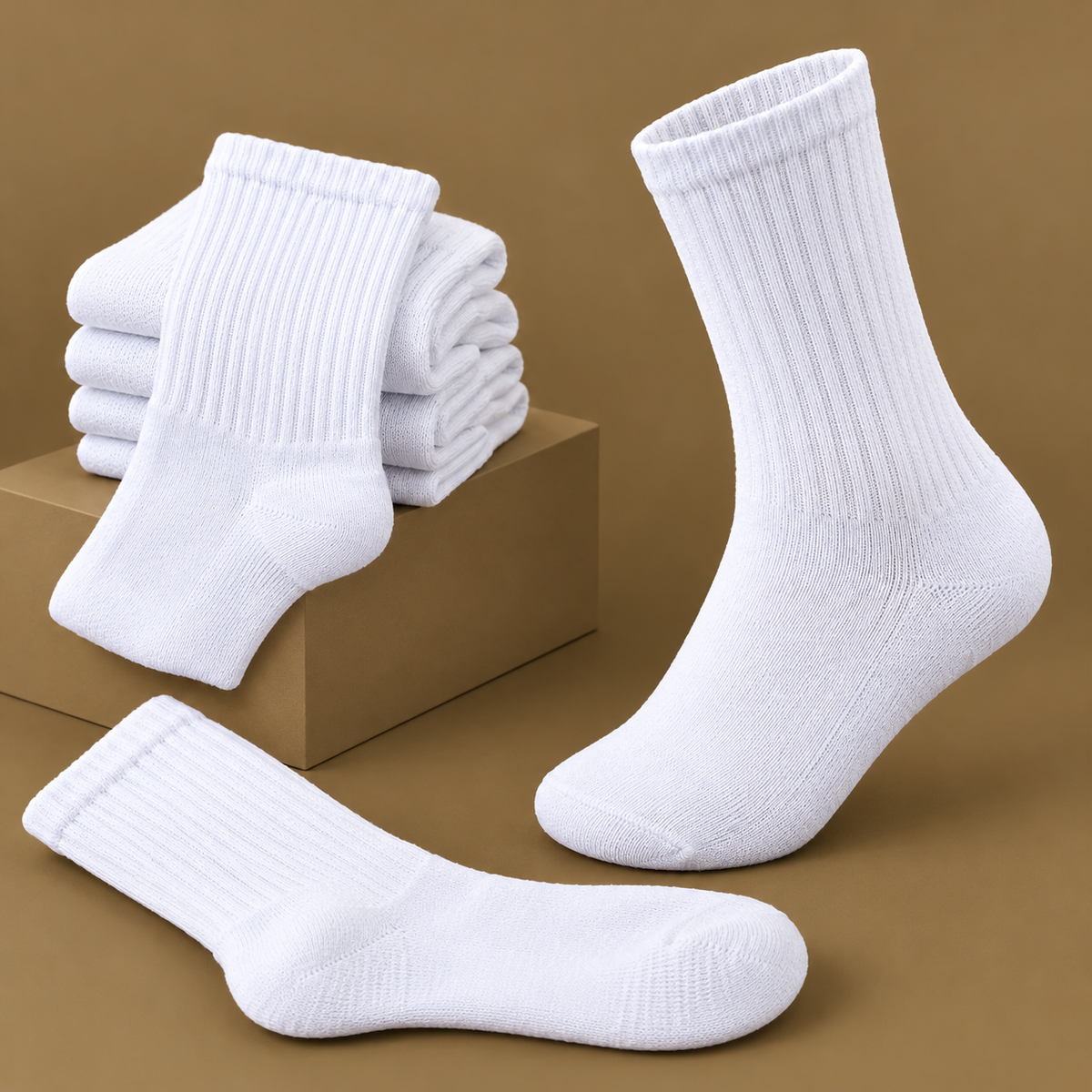 ISSB Standard White Physical Test Socks | High-Performance Athletic Crew Socks