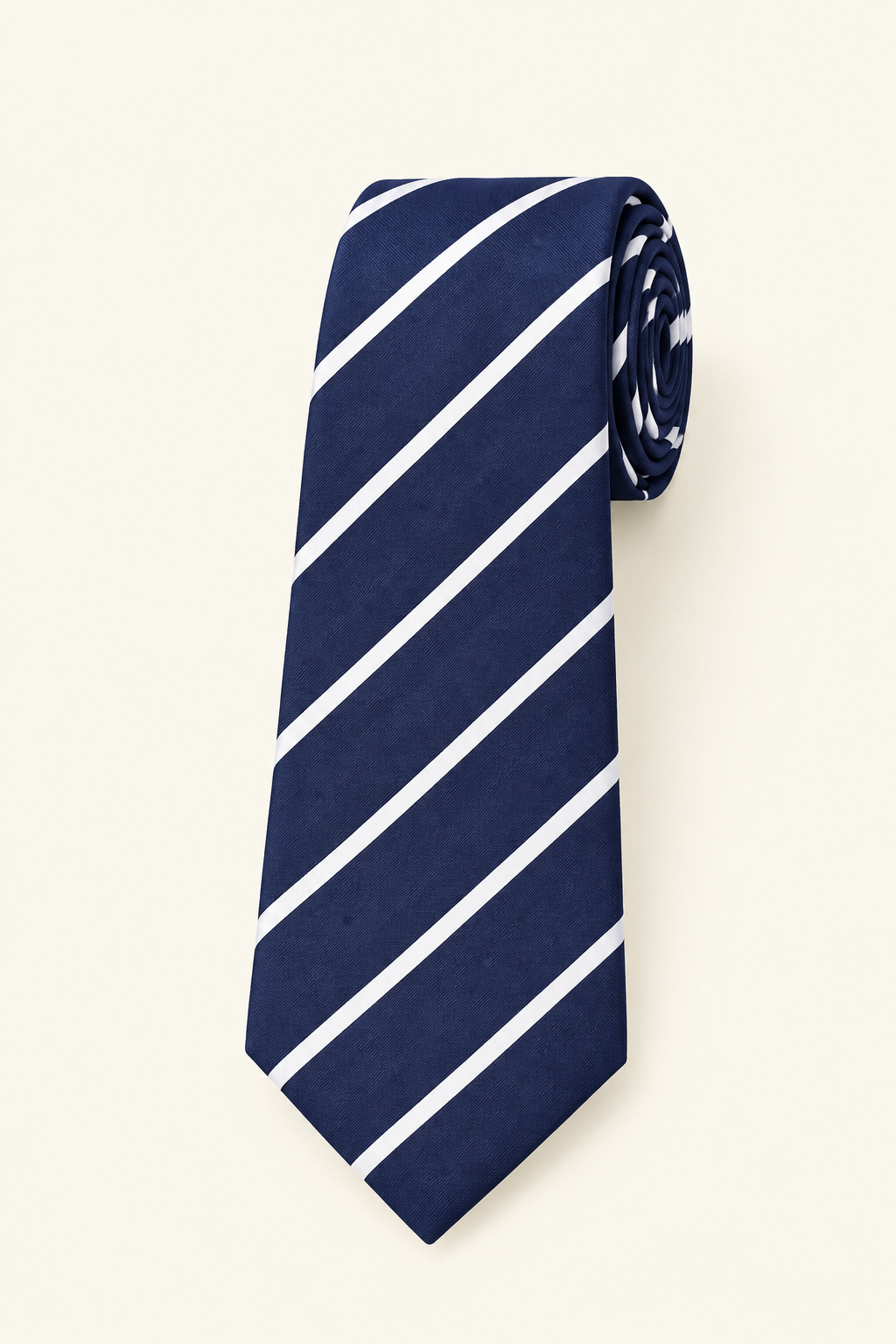 Premium Navy Blue Striped Tie – Classic Formal Necktie