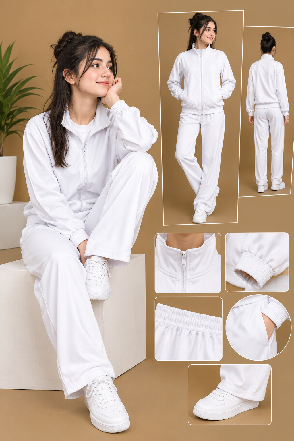 ISSB Full PT Kit – Women's Tracksuit Set (Jacket & Trouser) | Material: Premium Cotton-Fleece
