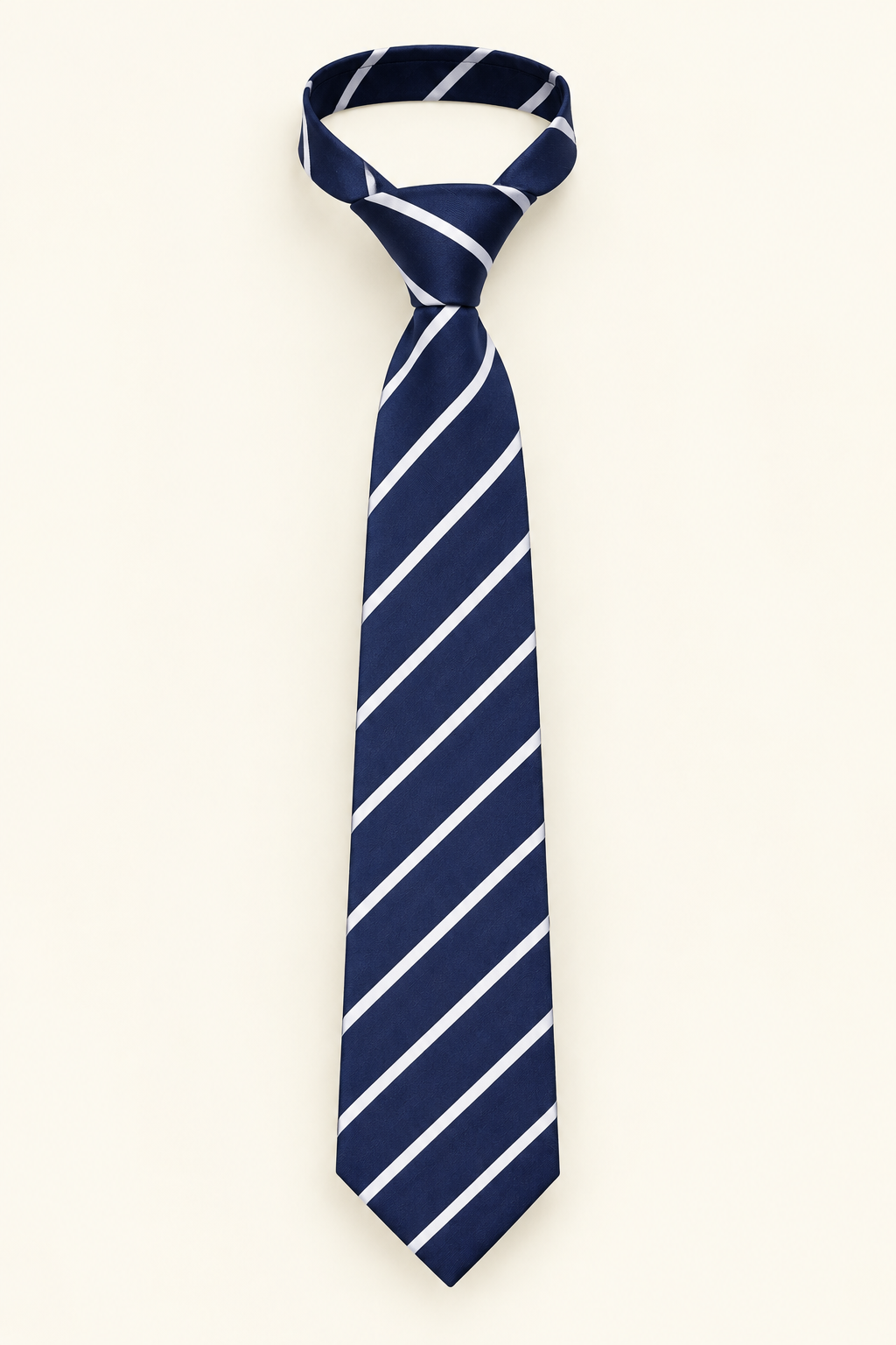 Premium Navy Blue Striped Tie – Classic Formal Necktie