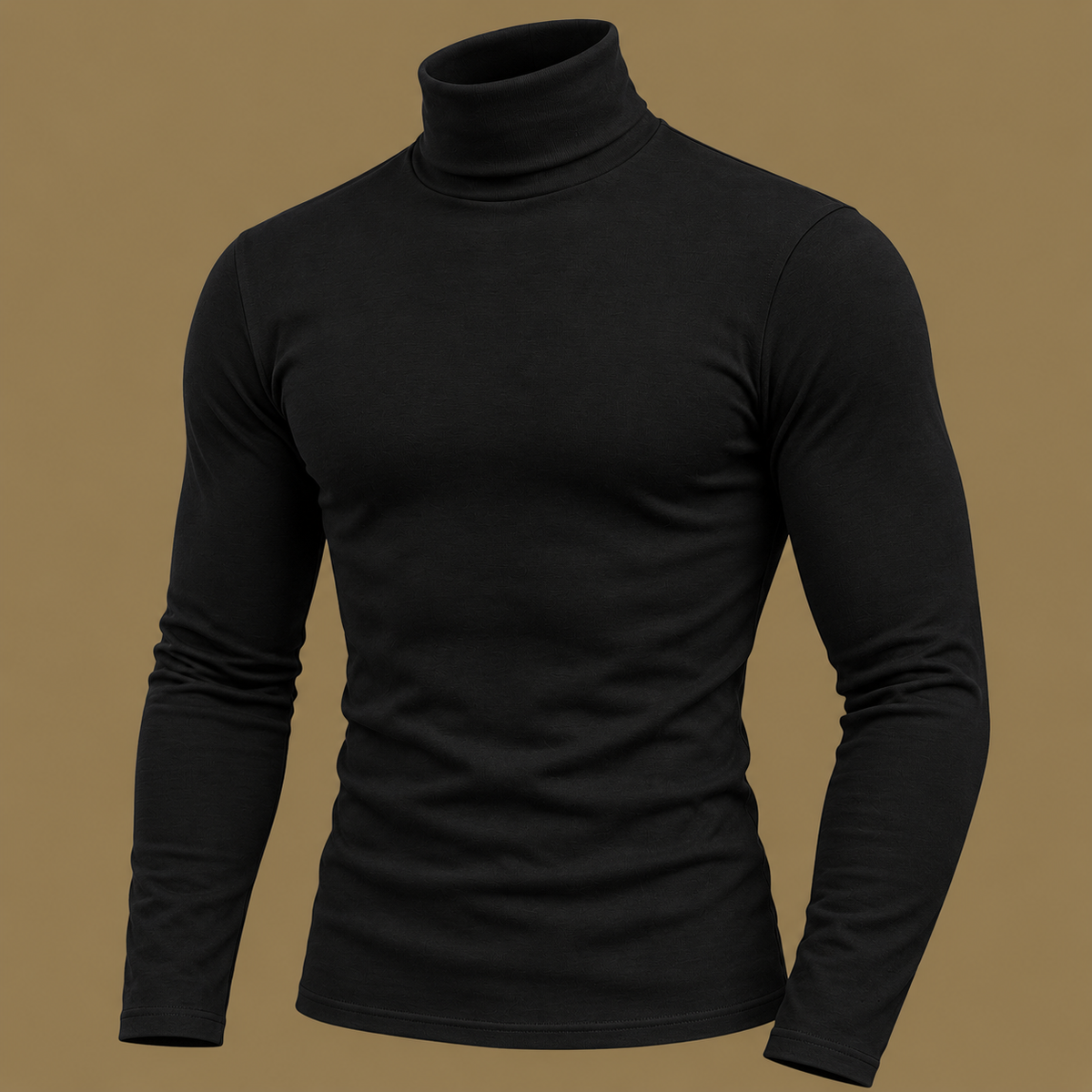 Men's Classic Thermal Turtleneck Long Sleeve Slim-Fit Pullover Shirt